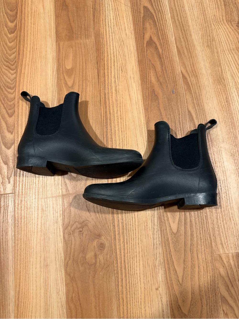 J. Crew Black Chelsea Rain Ankle Boots
